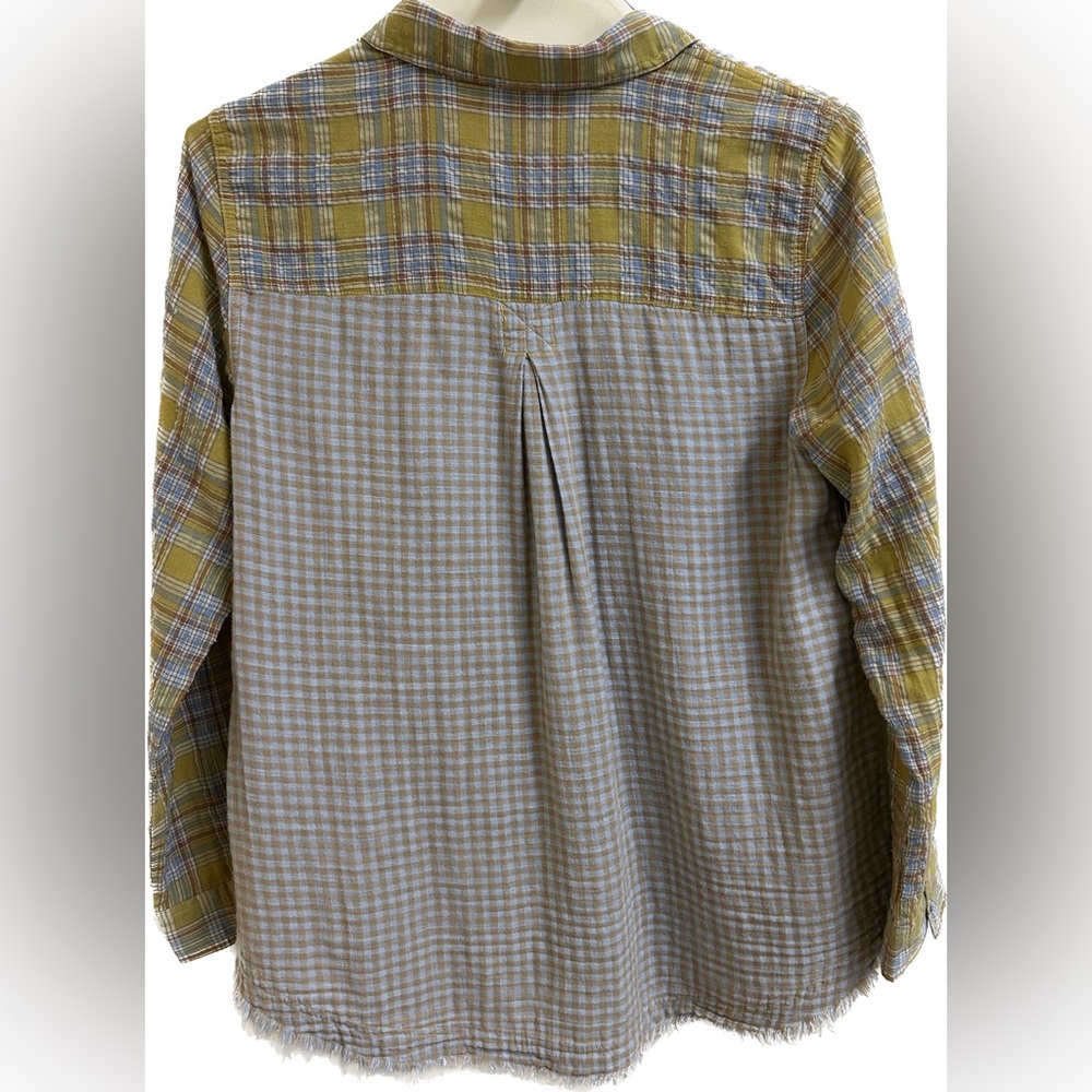 Given Kale Women's Mixed-Plaid Long-Sleeved Boyfriend Shirt - Picture 2 of 10